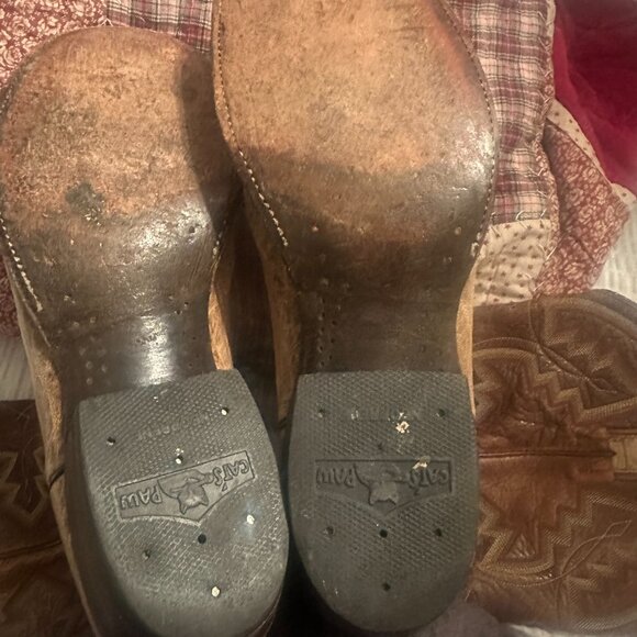 Vintage Mercedes Two-Tone Cowboy Boots – Distressed Leather Western Wear - Picture 8 of 9